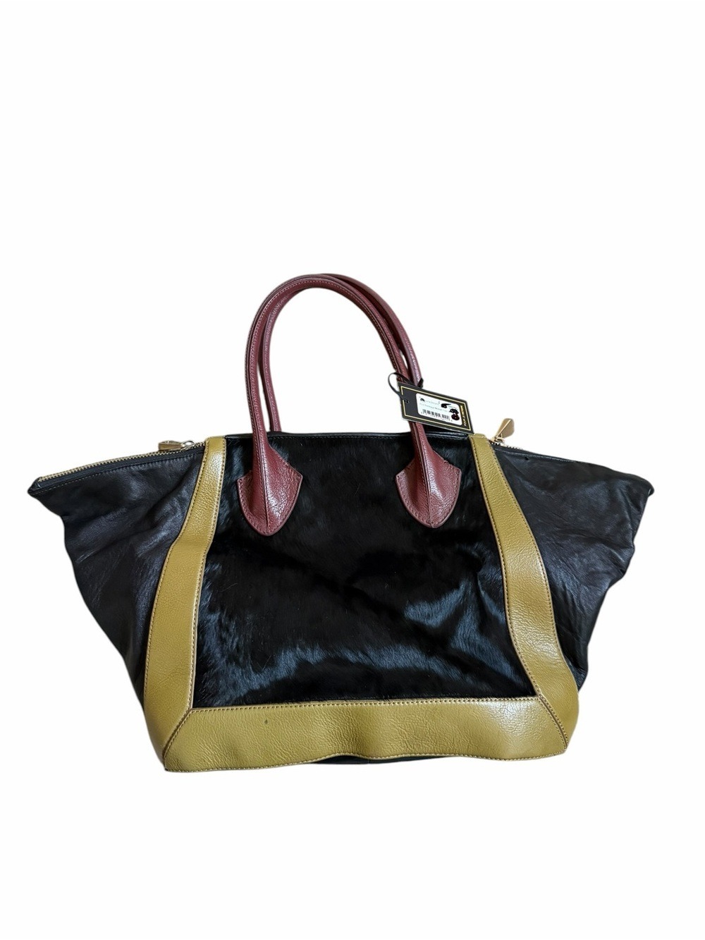 Pour La Victoire Maison NWT Color Block Leather Calf Hair Tote Bag $395 Ret.